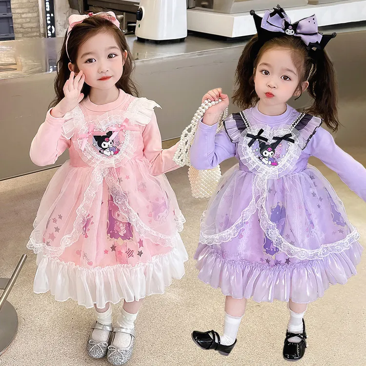 库洛米公主裙衣服童裙女童连衣裙子儿童秋冬装女宝3-6岁童装cos服