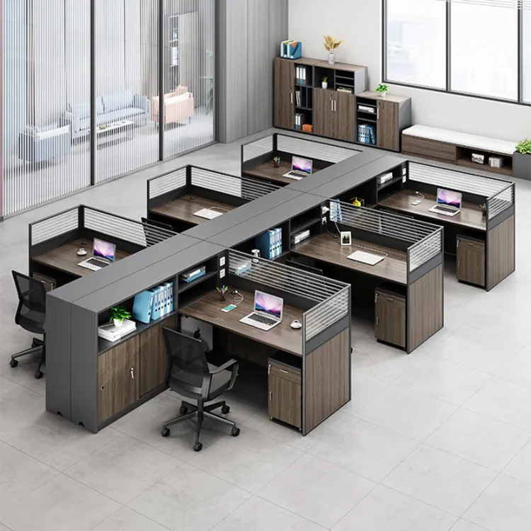 财务办公桌办公室简约现代职员办公桌椅全套组合双人四6人工位桌