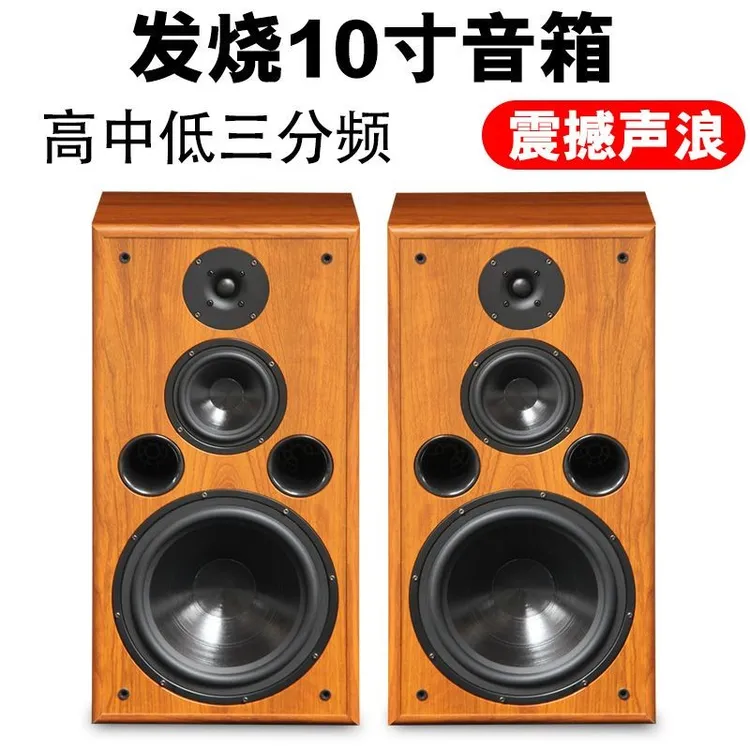 出口丹麦hifi发烧10寸音箱家用落地音响无源三分频实木震撼低频