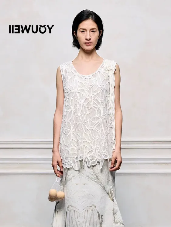 有尾｜主题面条盘花绣背心Y3325213