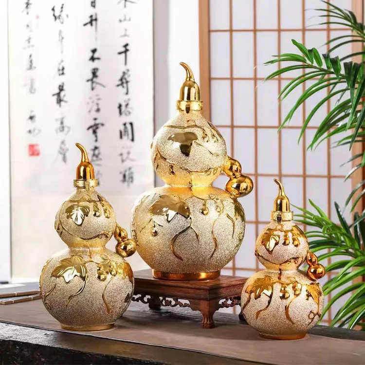 景德镇陶瓷酒瓶家用酒坛子1斤3斤5斤10斤装磨砂金葫芦密封空酒壶