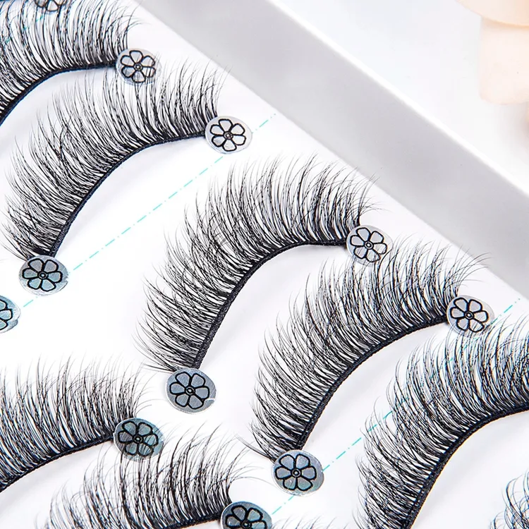 梦思颖3D手工假睫毛贴自然仿真浓密纤长一片式新手硬梗眼睫毛十对