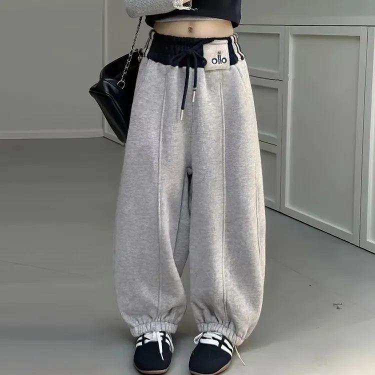 儿童加绒卫裤冬季新款加厚运动裤男童女童长裤百搭中大童休闲裤