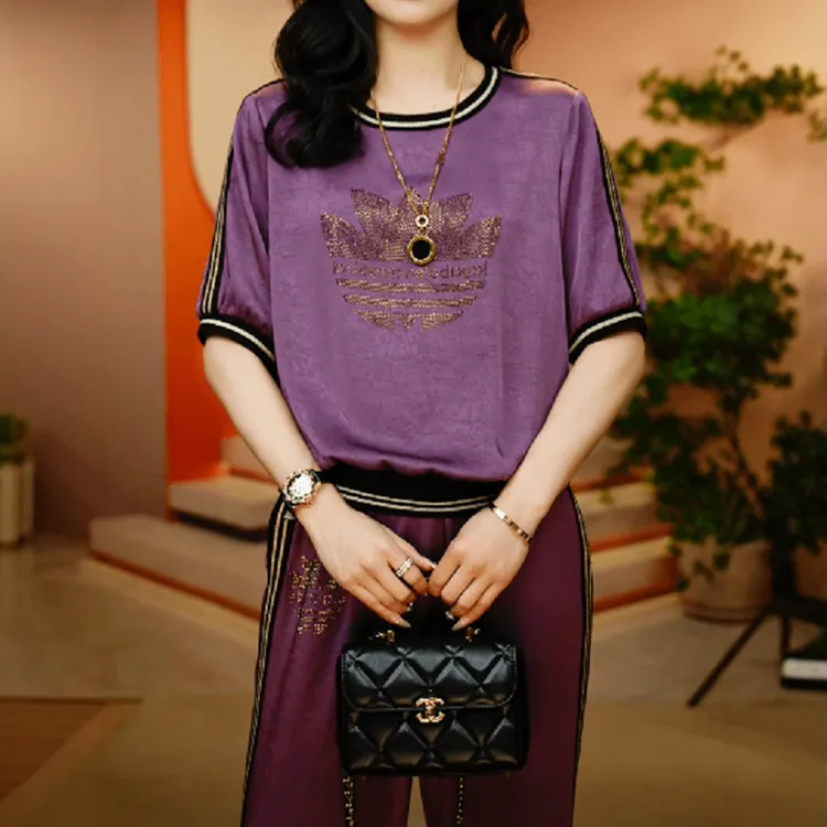 紫丁香-新款2025时尚舒适百搭减龄优雅轻奢气质套装