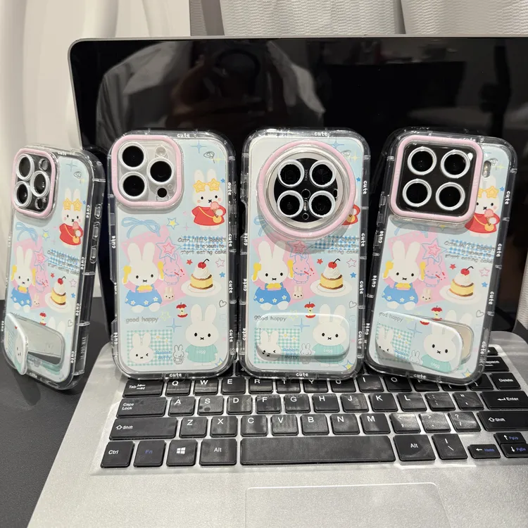蛋糕米菲兔支架适用苹果/华为/荣耀/OPPO/VIVO/小米手机壳防摔