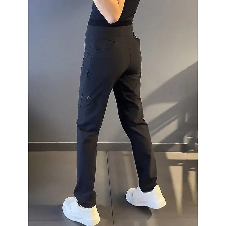 夏季冰丝轻薄商务修身西裤男士春秋新款韩版免熨抗皱直筒休闲长裤