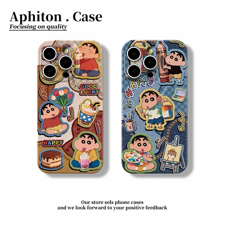 奥菲顿复古卡通小新适用iPhone16菲林手机壳华为vivo小米15oppo套