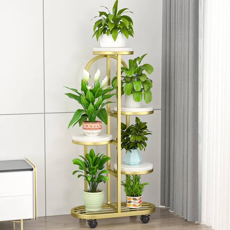 花架子客厅落地式多层植物架阳台绿萝可移动花盆架家用轻奢置物架