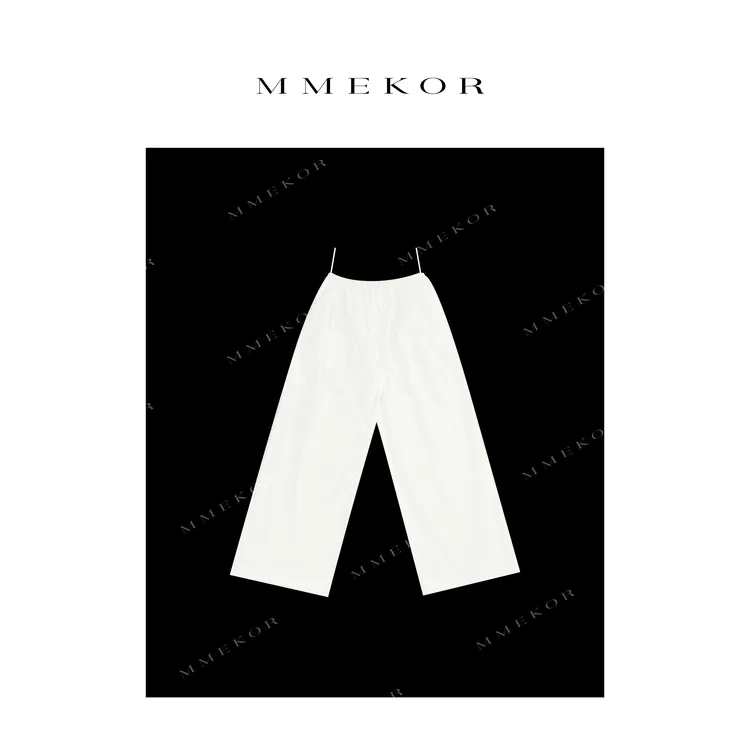 MMEKOR“中空白裤” 2025新款高智淡人风百搭休闲裤 79835