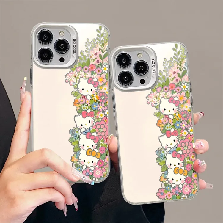 ins春天花丛凯蒂适用iphone16元气15手机壳华为viv小米oppo