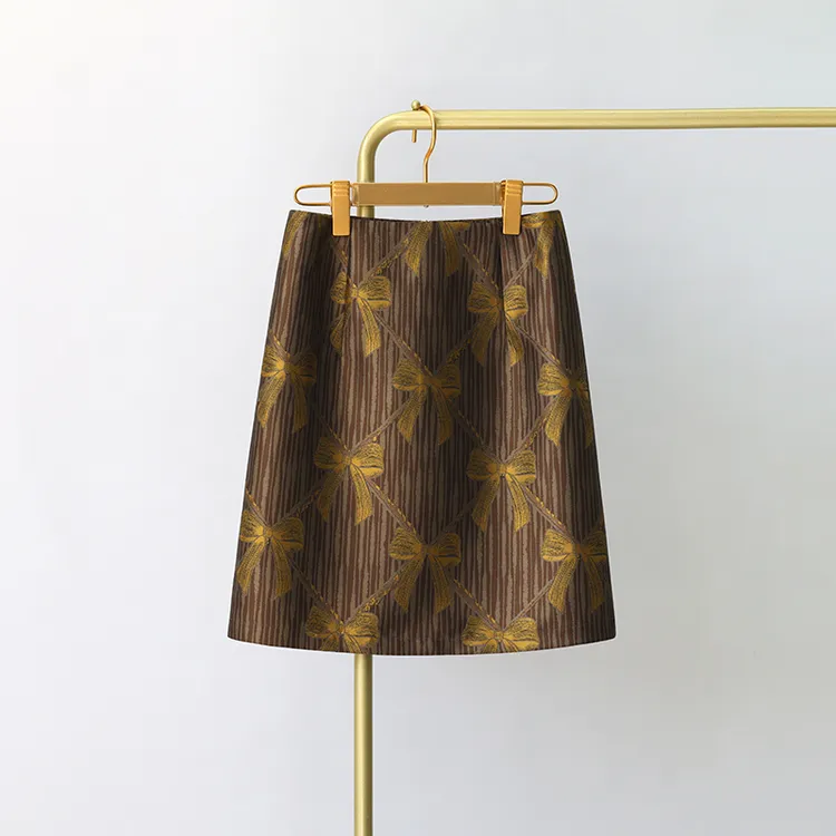 2025新款夏季复古风提花半身裙女小个子显瘦a字裙新中式国风短裙