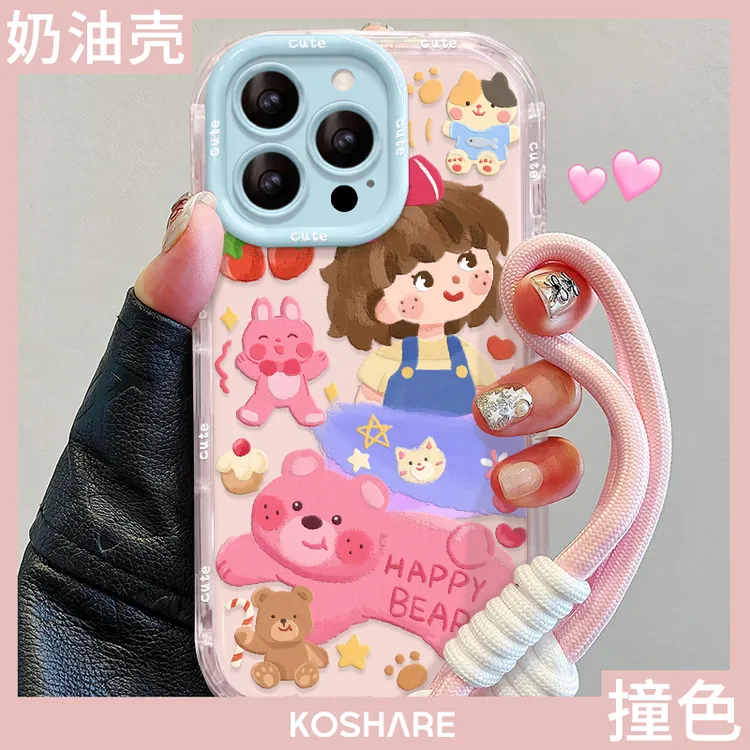 油画女孩适用于苹果15透明iPhone16promax果冻奶油肤感手机壳