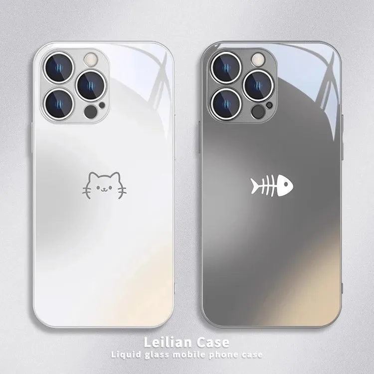 液态金属猫鱼头适用苹果16手机壳iphone15华为oppo小米vivo防摔43