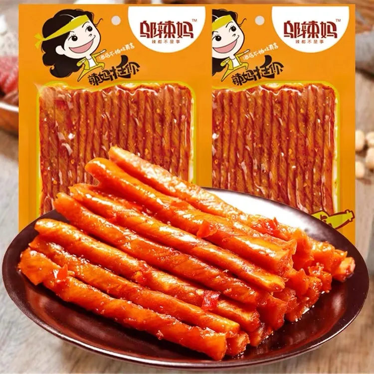 邬辣妈麻辣辣摆摆爆辣豆卷香辣味70g*10袋原酒鬼豆筋开袋即食湖南