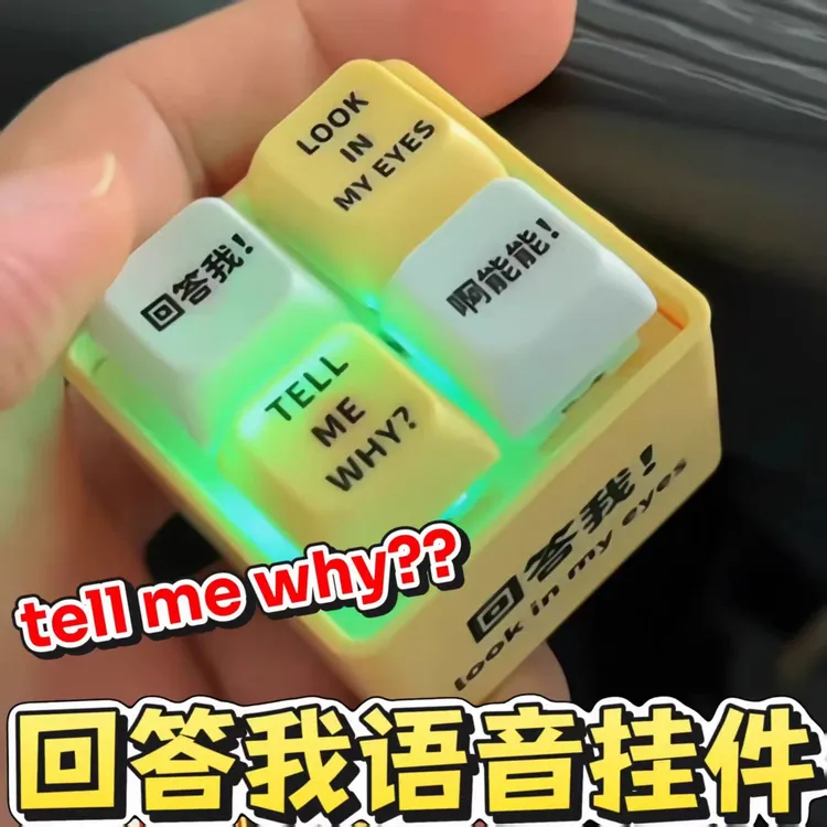 新款回答我语音玩具键盘语录发光发音钥匙扣解压玩具送朋友送闺蜜