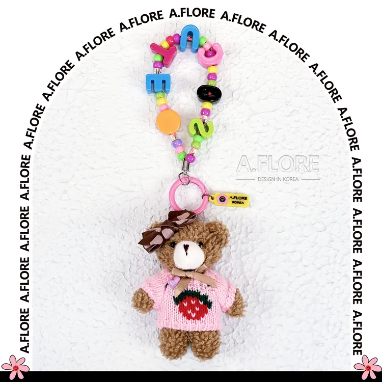 A.FLORE韩国毛绒手工可爱包包书包挂饰亚克力草莓奢侈品包包挂件