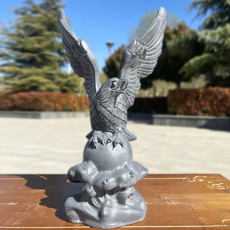 石雕老鹰摆件石头鹰大展宏图青石家居客厅办公室石材装饰工艺品