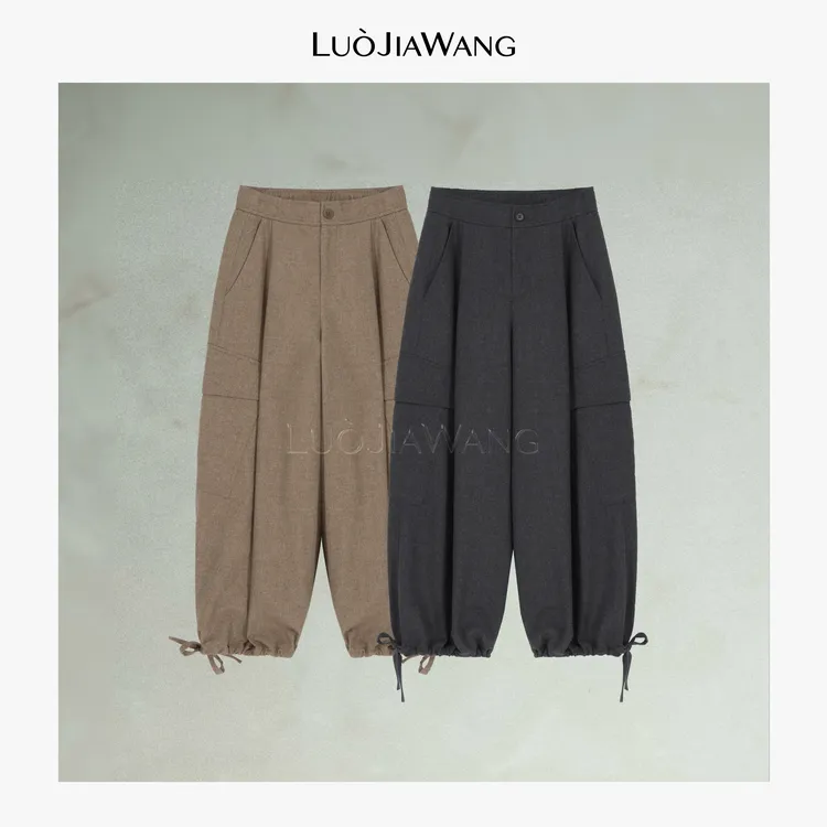  绵羊毛休闲裤女2025秋冬新款束脚卫裤LUOJIAWANG【洒脱户外】