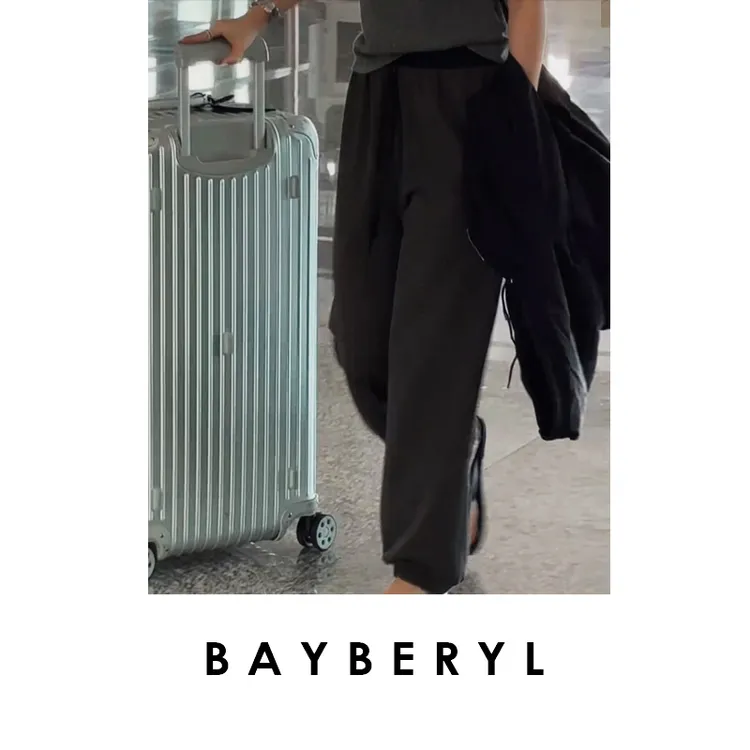 FF-BAYBERYL老贝机场卫裤*拼接松紧束脚百搭秋休闲裤XXK5G1902