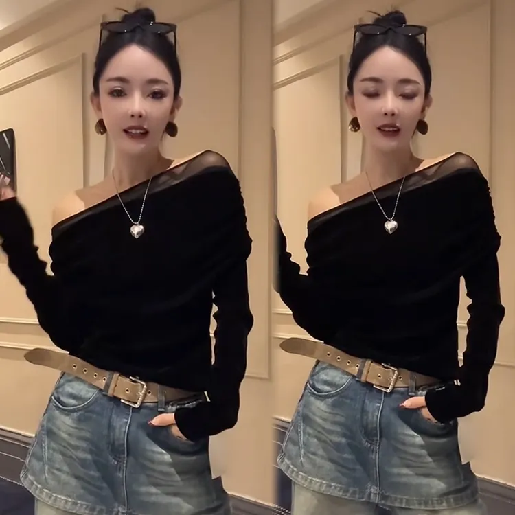 2025秋冬新款时尚显瘦气质网红高档洋气女高级百搭宽松大码T桖潮