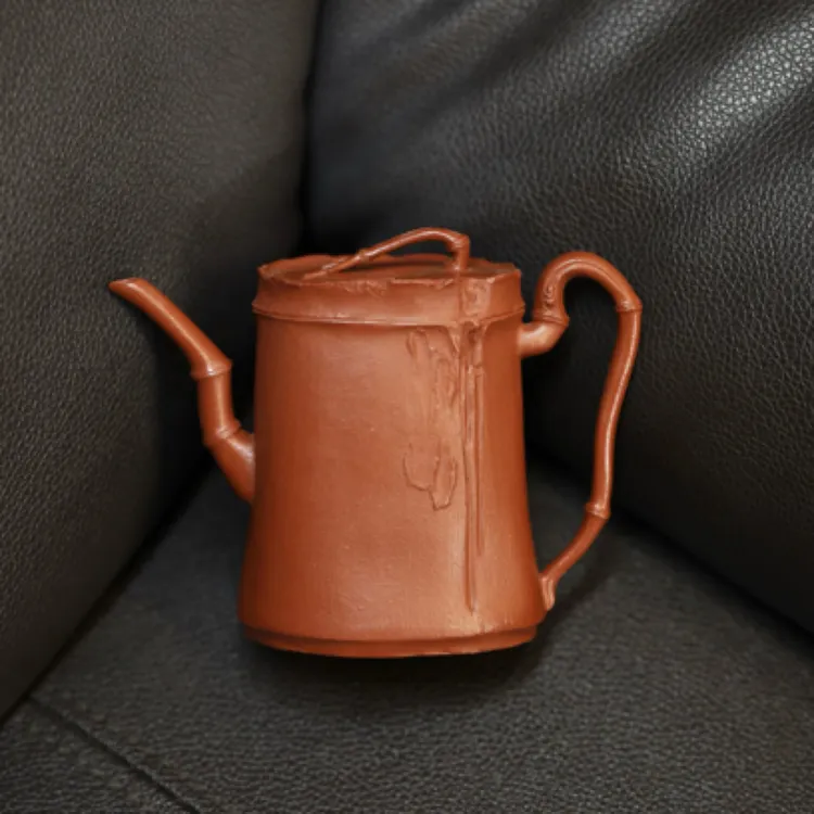 摹古竹节· 花器精品 全手制作       /容量150cc/原矿朱泥