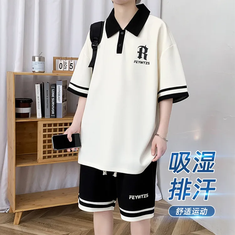 夏季新款男士休闲polo衫短袖上衣舒适吸湿排汗翻领潮流韩版百搭青