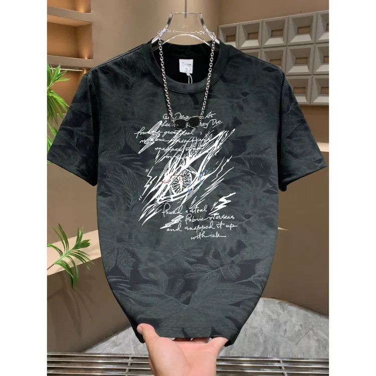 美式潮牌扎染设计感短袖T恤男款夏季薄款潮流宽松百搭休闲体恤衫