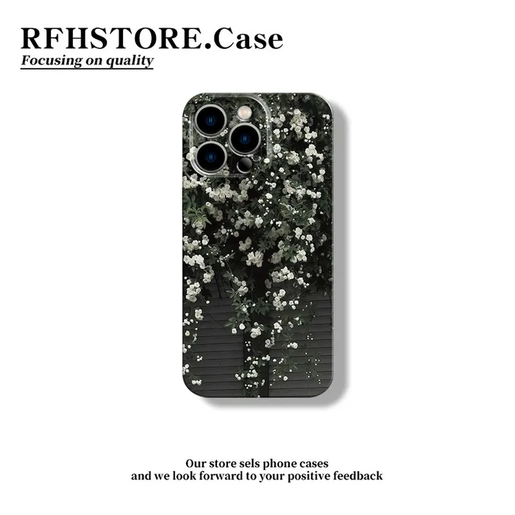 ZMGX满屏茉莉花适用苹果16/15pro菲林手机壳华为P70vivoppo小米13