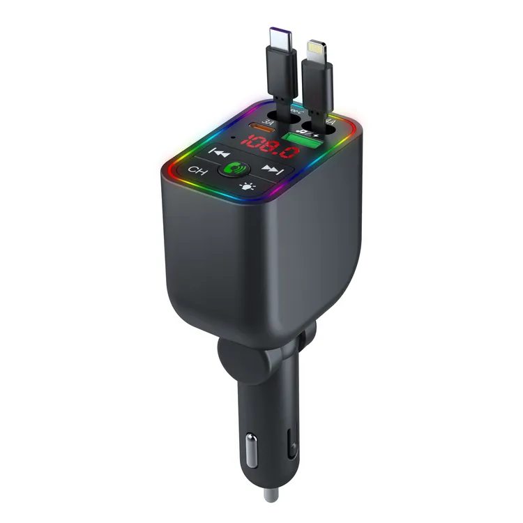 带线车载蓝牙接收器无损音质MP3播放器转换汽车充电器超级快充