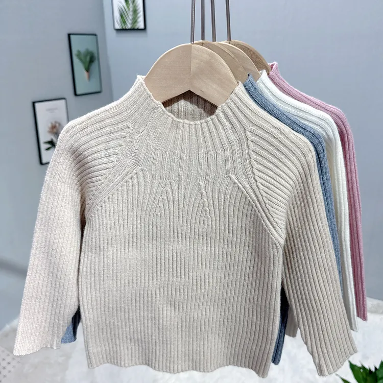 女童毛衣儿童宝宝打底衫秋冬新款男童婴儿半高领修身弹力衫小童装