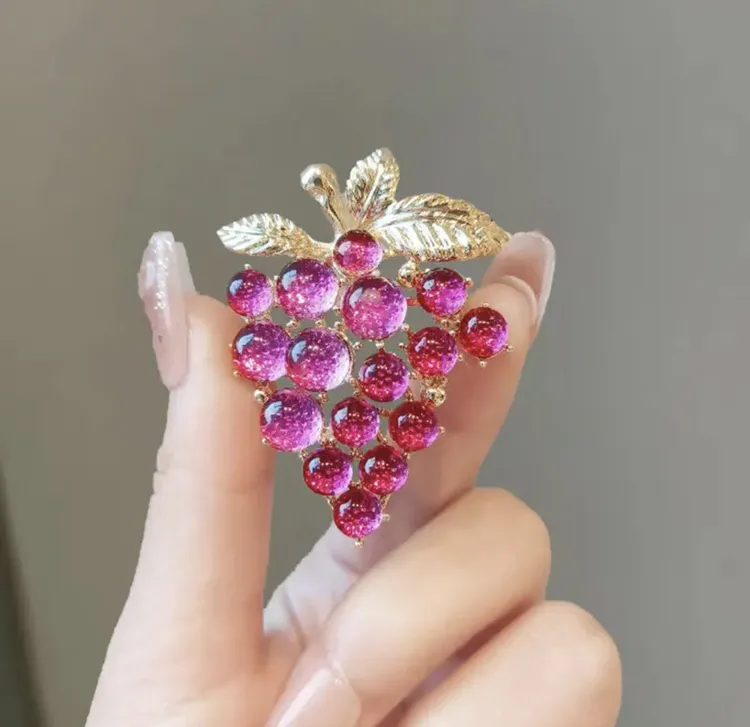 锌合金胸针 合金胸针 锌合金葡萄胸针#31时尚百搭精致胸花
