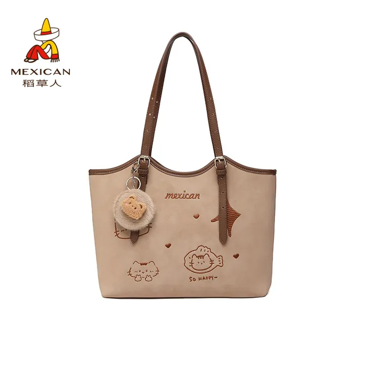 稻草人女包新款秋冬大容量托特包猫咪单肩包百搭生日老婆女友礼物