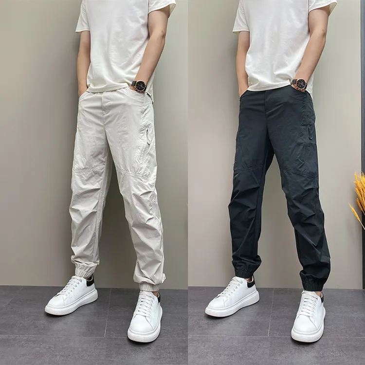 2025年夏季薄款痞帅纯色束脚宽松哈伦小脚裤青年男士休闲长裤子男