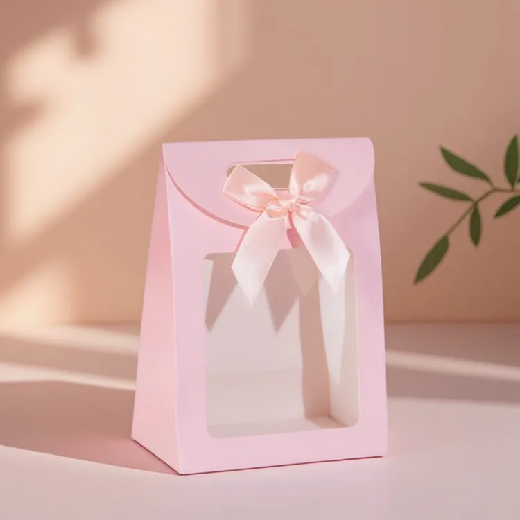 精美简约白色开窗蝴蝶结礼品伴手首饰袋小袋子ins风礼品袋