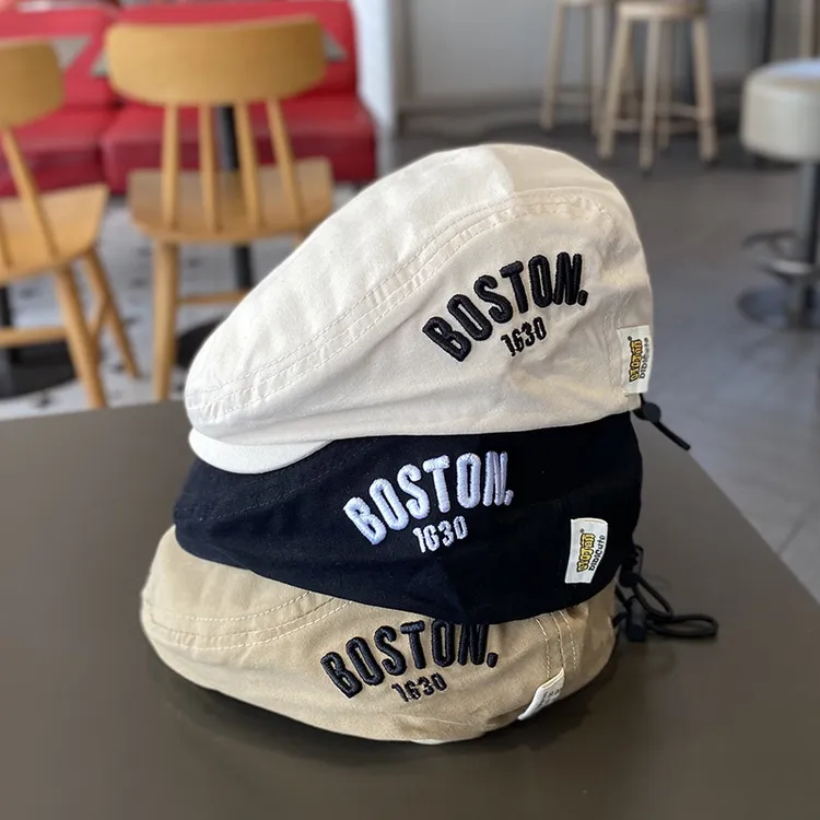 【小布丁】儿童反戴蓓蕾帽子春秋洋气字母刺绣前进帽男女童贝雷宝宝