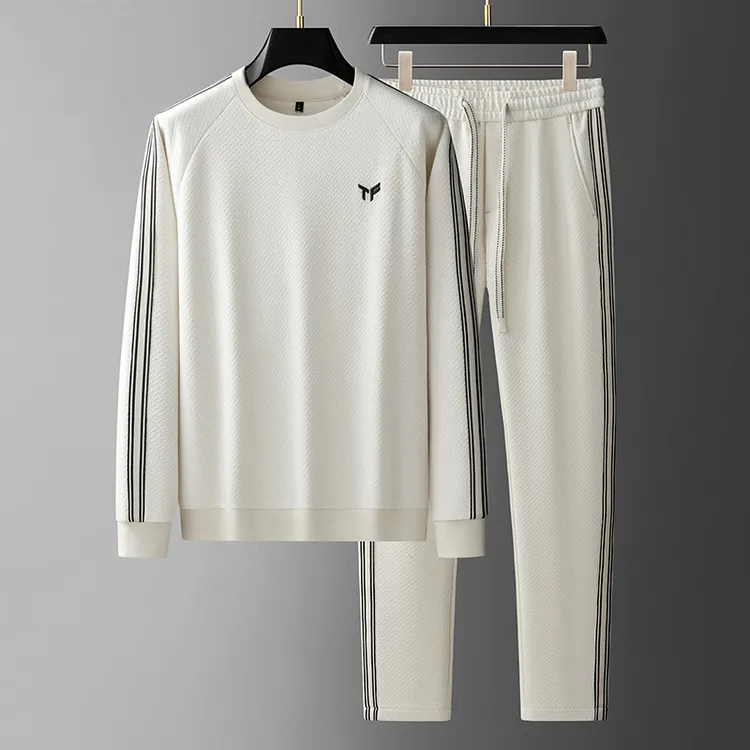 吉伦略索秋冬男士运动休闲套装时尚简约刺绣潮流卫衣卫裤两件套