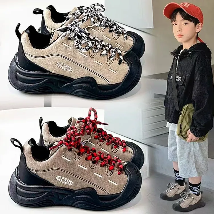 秋季运动鞋2025年新款皮面男童跑步鞋女童中大童防撞休闲鞋儿童