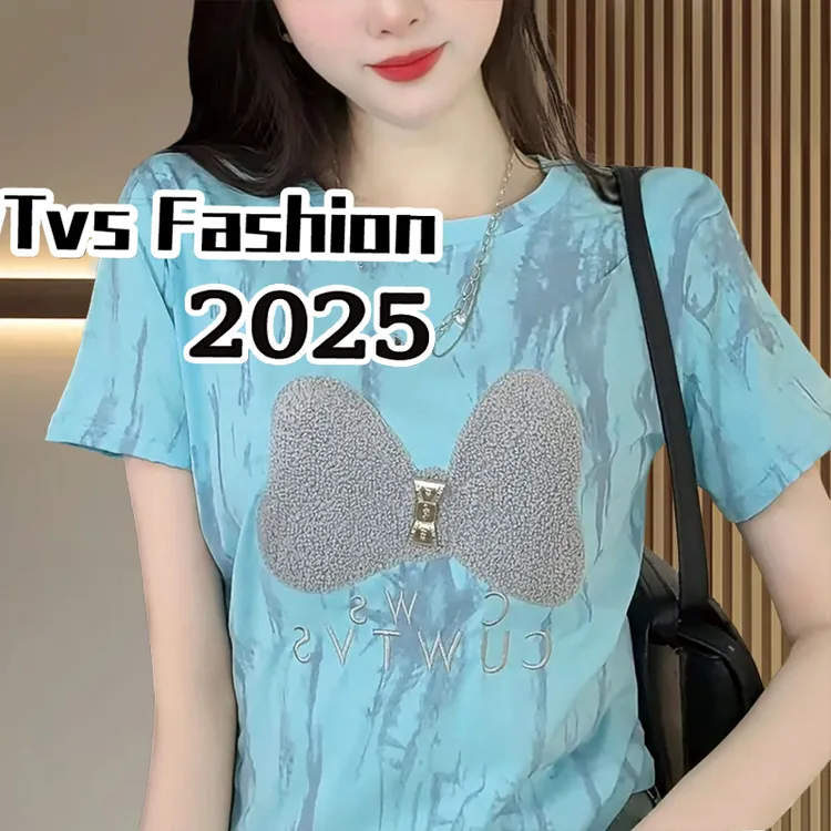 棉短袖T恤女2025时尚女装贴布绣刺绣设计感时尚减龄显瘦洋气上衣