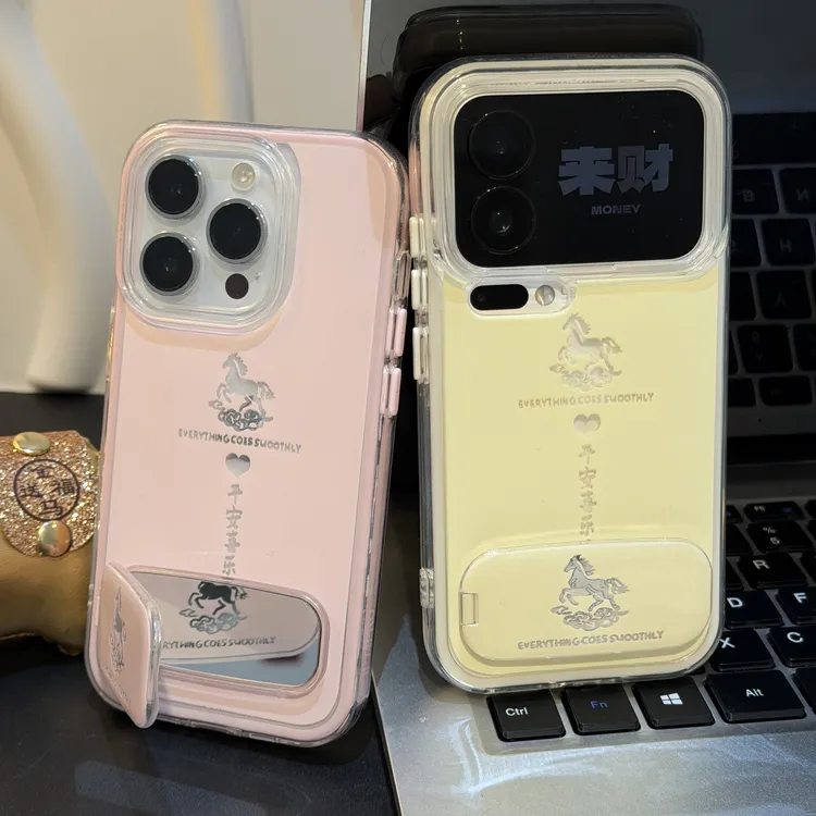 奥菲顿马年平安喜乐支架适用苹果17透色16手机壳小米vivo华为oppo