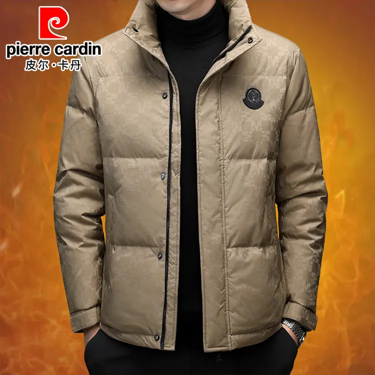 皮尔卡丹男士羽绒服2024冬季新款加厚保暖轻奢冬装短款白鸭绒外套