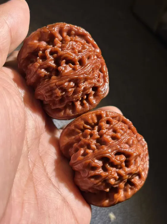 精品白狮子三棱正奔狮子头文玩核桃