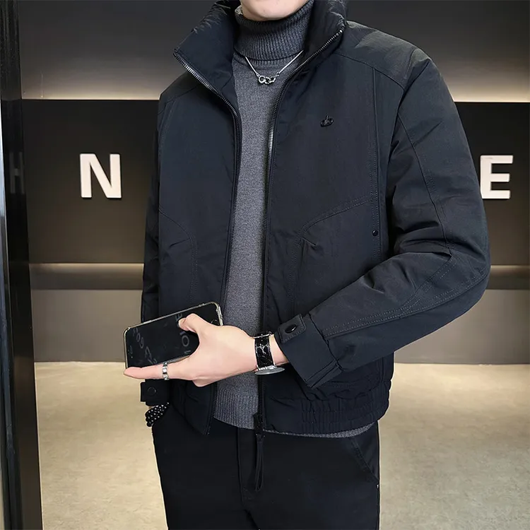 姆尔丘顿MERCUTON男士羽绒服冬季立领保暖外套白鸭绒青年休闲上衣