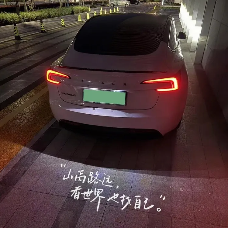 适用于特斯拉model3/modely汽车牌照投影灯后备箱迎宾焕新毛豆3/Y