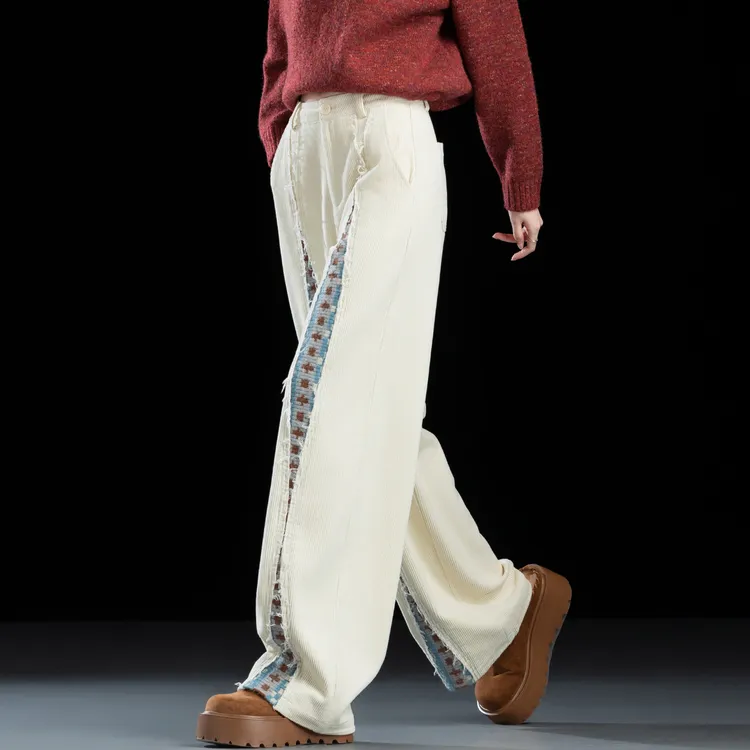 条绒裤子女款爆款2025新款秋冬加厚小众直筒阔腿灯芯绒女裤休闲裤