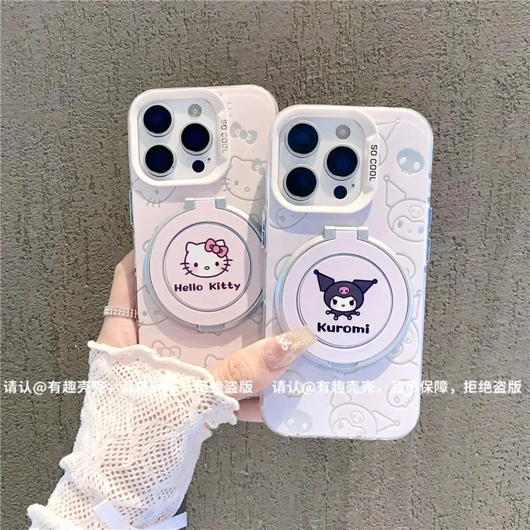 卡通库洛米旋转支架适用苹果16手机壳新款华为vivo磁吸小米15OPPO