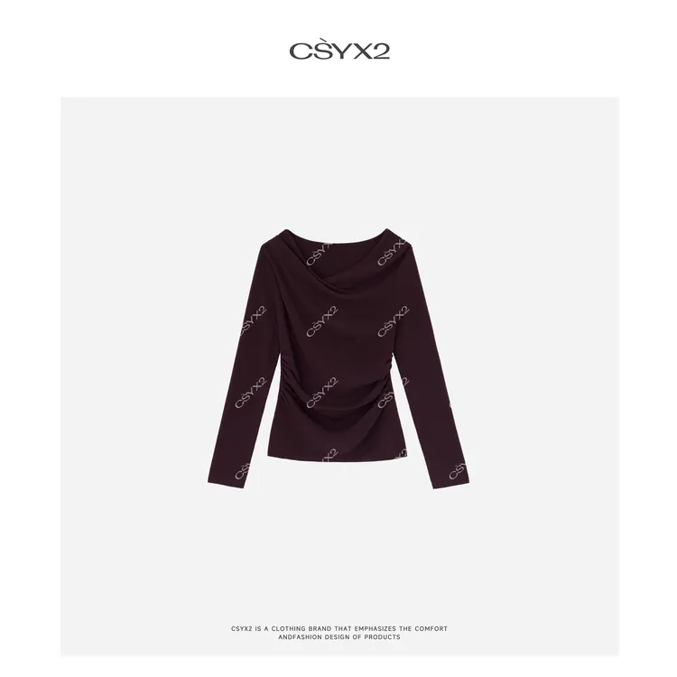 CSYX2 | 一字肩【晚烟罗】 修身荡领长袖CAQM014