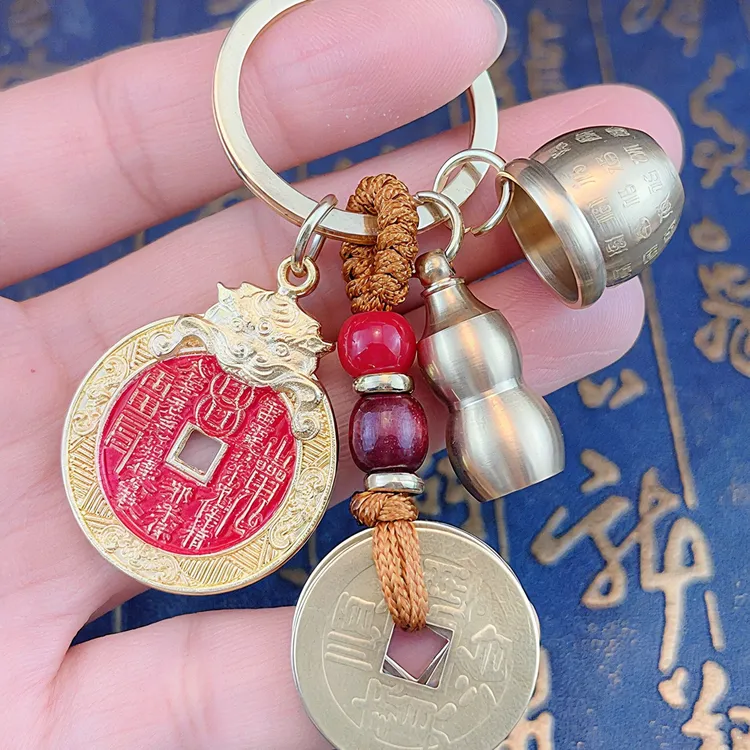 【买一送一】2025新款貔貅山傀百福缸黄铜葫芦钥匙扣男女通用钥匙扣