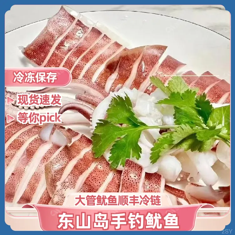 【两只两斤】手钓大管鱿鱼东山岛活冻火箭管乌贼枪鱿鱼鲜活速冻大管