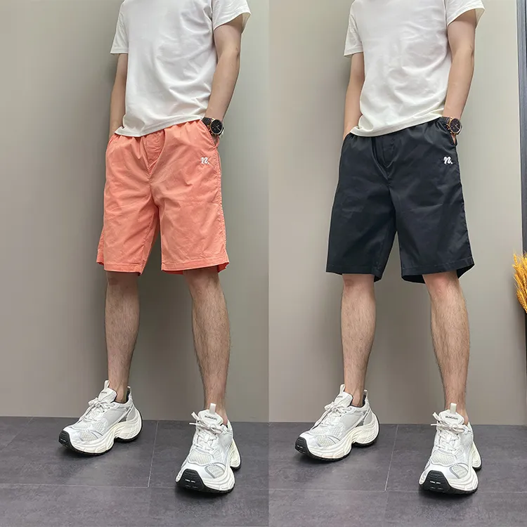 2025年夏季薄款潮流韩版痞帅个性设计感刺绣青年男士休闲四分短裤