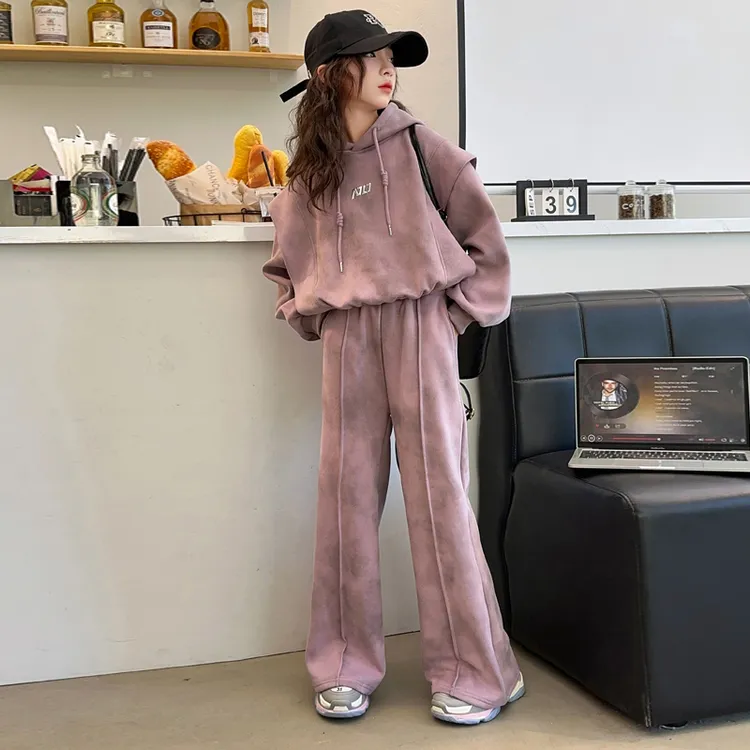 女童卫衣秋装套装2025新款洋气儿童早秋韩系穿搭女孩大童炸街上衣